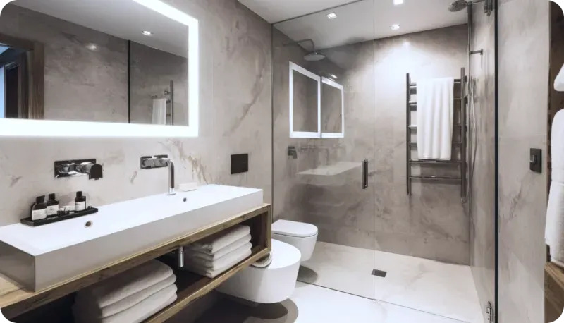 Clean disinfected bathroom by Amanda's Maid in Charlotte, NC
